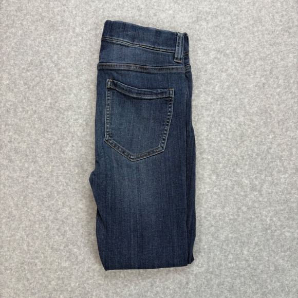 Liverpool Denim - Liverpool Los Angeles The Crop Jeans Womens 0/25 Blue Raw Hem Stretch Denim